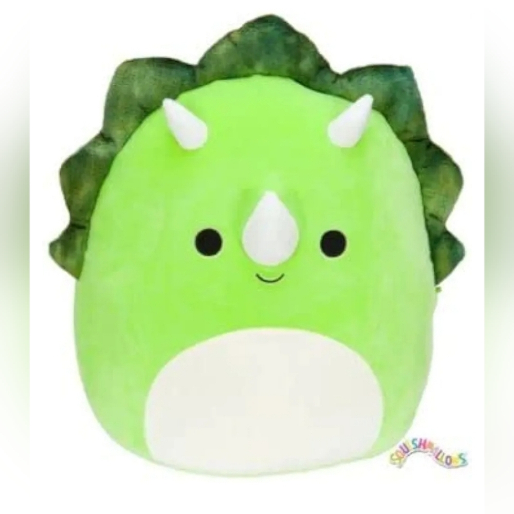 Squishmallows Jazware NWT 12in Tristan the Green Triceratops Dinosaur Plush 2018